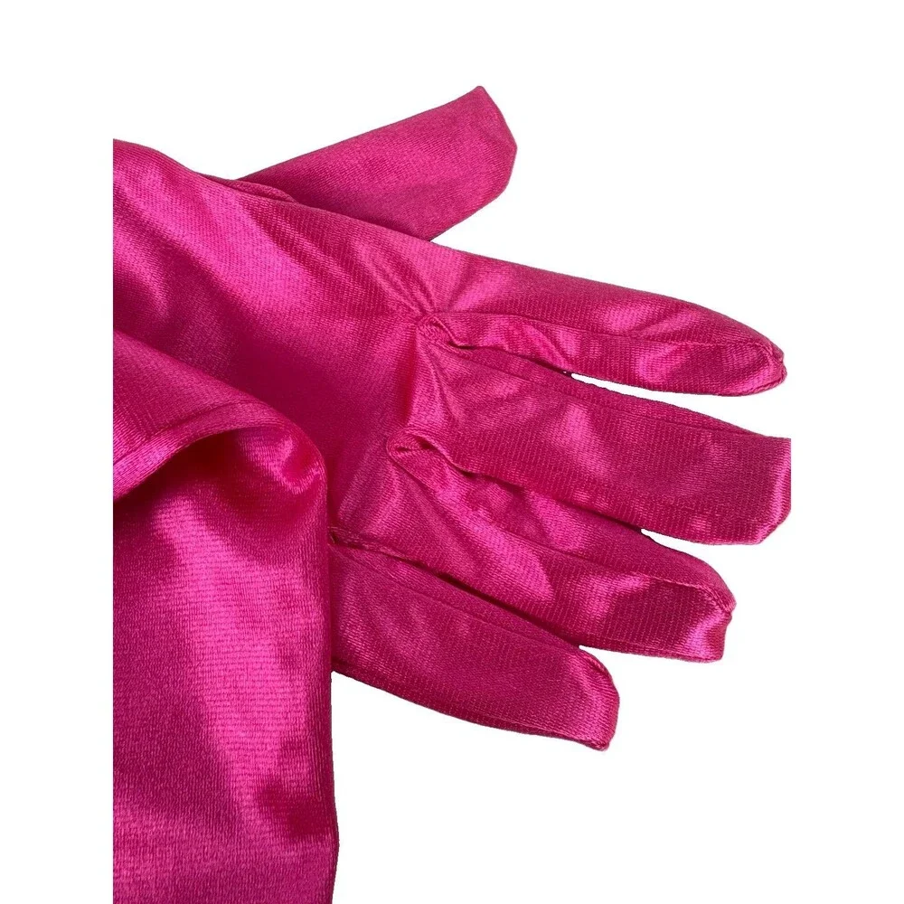 Colorful Opera Length Evening Gloves For Children Long Satin Bow Formal Gloves